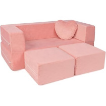 Milliard Modular Kids Sofa For Toddler And Baby With Pillow, Pink