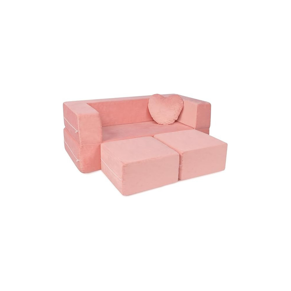 Milliard Modular Kids Sofa For Toddler And Baby With Pillow, Pink