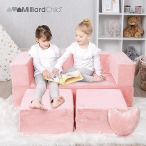 Milliard Modular Kids Sofa For Toddler And Baby With Pillow, Pink