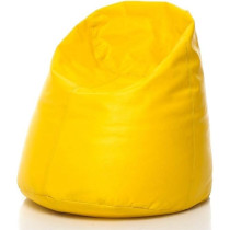 Raj Furniture Solid Faux Leather Bean Bag, Yellow, 80 x 50 Cm