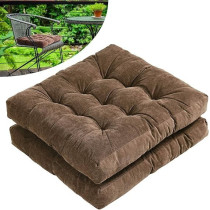 Raj Furniture Square Shape Meditation Floor Pillows, Set Of 2, Coffee, Large