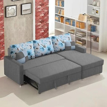 Raj Furniture Luxury Sofa Cum Bed For Living Room In Premium Fabric, Grey
