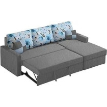 Raj Furniture Luxury Sofa Cum Bed For Living Room In Premium Fabric, Grey