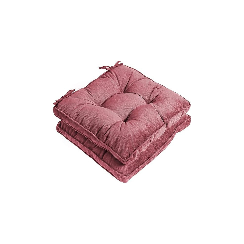 Raj Furniture Square Shape Chair Cushions, Set Of 2, Coral Pink