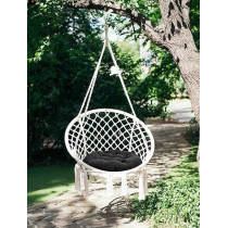 Raj Furniture Round Shape Hanging Chair Cushions, Set Of 2, Black