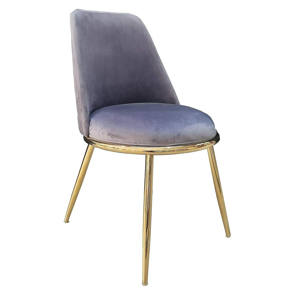 Raj Furniture Velvet Fabric Dining Back Chair, Grey
