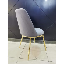 Raj Furniture Velvet Fabric Dining Back Chair, Grey