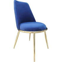 Raj Furniture Velvet Fabric Dining Back Chair, Blue