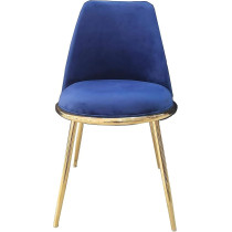 Raj Furniture Velvet Fabric Dining Back Chair, Blue