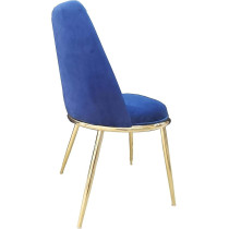 Raj Furniture Velvet Fabric Dining Back Chair, Blue