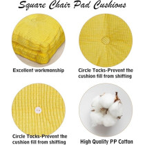 Raj Furniture Chair Pads EPE Filled 2 Pack Tufted Padded Booster Cushion, Yellow