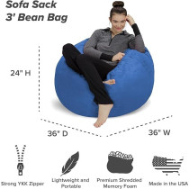 Sofa Sack Ultra Soft Bean Bag Chair, Royal Blue