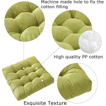 Raj Furniture Round Shape Chair Cushions, Set Of 2, Green