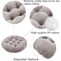 Raj Furniture Round Shape Chair Cushions, Set Of 2, Grey