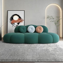 Ripple Furniture Contemporary Armless Sofa Wool Cloud Stylish Living Room Sofa, Green