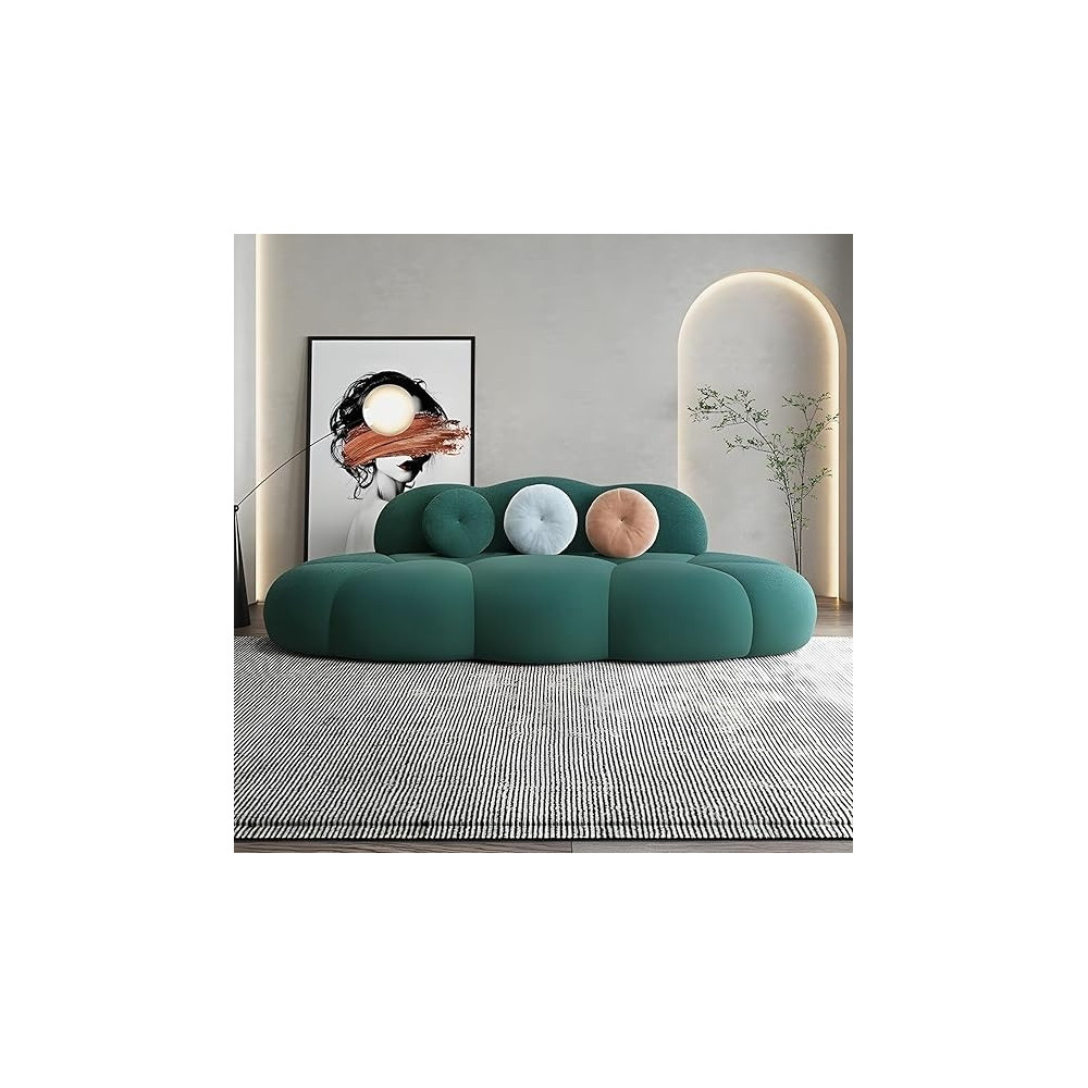 Ripple Furniture Contemporary Armless Sofa Wool Cloud Stylish Living Room Sofa, Green