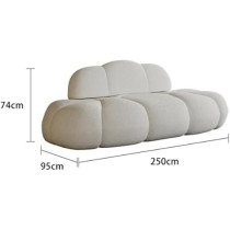 Ripple Furniture Contemporary Armless Sofa Wool Cloud Stylish Living Room Sofa, Green