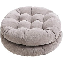 Raj Furniture Round Shape Floor Pillow Cushions, Set Of 2, Grey