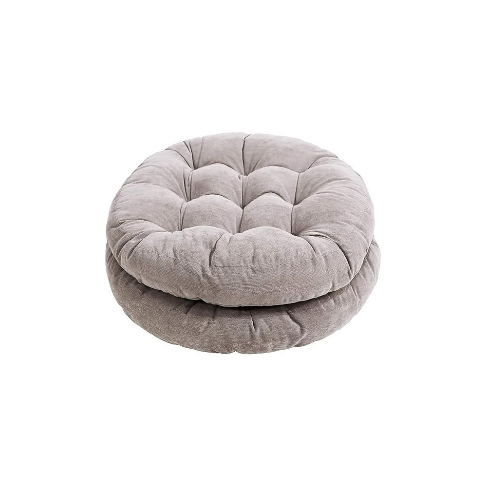 Raj Furniture Round Shape Floor Pillow Cushions, Set Of 2, Grey