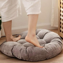 Raj Furniture Round Shape Floor Pillow Cushions, Set Of 2, Grey