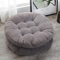 Raj Furniture Round Shape Floor Pillow Cushions, Set Of 2, Grey