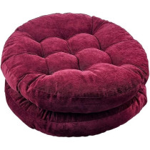 Raj Furniture Solid Papasan Patio Round Shape Seat Cushion, Set Of 2, Burg