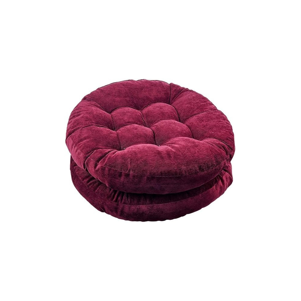 Raj Furniture Solid Papasan Patio Round Shape Seat Cushion, Set Of 2, Burg