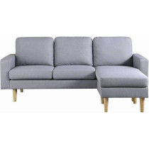 Raj Furniture Studio Luxe L-Shaped Sectional Sofa With Reversible Chaise, Strom Grey