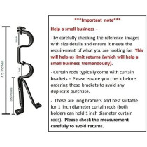 Raj Furniture Double Curtain Rod Brackets, Set Of 4, Black