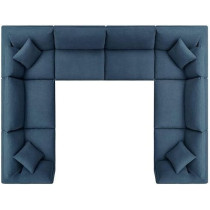 Cotton Home Wide Symmetrical Modular Sectional Sofa, Large, Blue