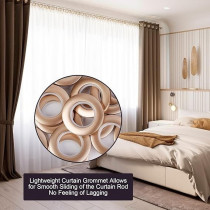Raj Furniture 32 Pieces Shower Curtain Rings, Matte Coffee