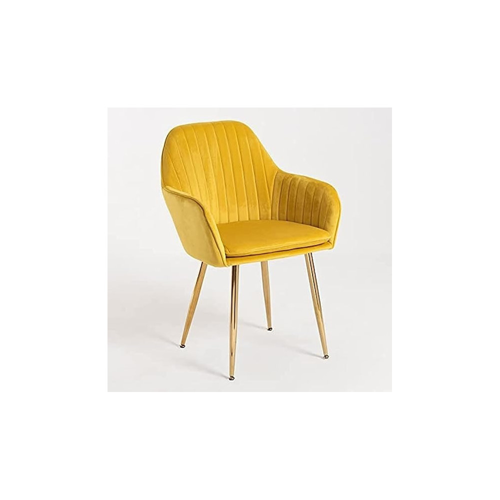 Raj Furniture Velvet Fabric Chair For Hotel Restaurant And Office Visitors, Yellow