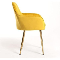 Raj Furniture Velvet Fabric Chair For Hotel Restaurant And Office Visitors, Yellow