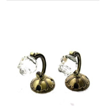 Raj Furniture Bronze Tone Crystal Curtain Drapery Holder Tie Back Wall Hook, 2 Pieces
