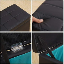 Raj Furniture Nubeats Foot Stool Rest Ottoman Storage Box, Black