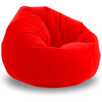 Ripple Furniture Bean Bag Soft And Comfortable Lounger Chair Living Room Furniture And Outdoor Furniture, Leather, Red