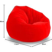 Ripple Furniture Bean Bag Soft And Comfortable Lounger Chair Living Room Furniture And Outdoor Furniture, Leather, Red