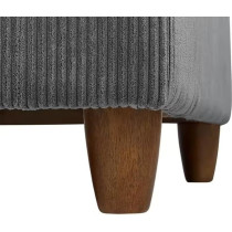 Ripple Furniture Modular Sectional Sofa Set With Ottoman, Grey