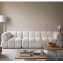 Ripple Furniture Modern Elegant Sectional Boucle Sofa, White