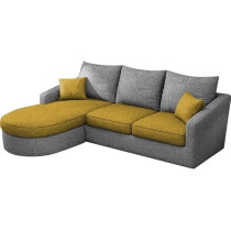 Ripple Furniture Elegance Edge 4-Seater Sofa Set For Living Room, Lhs, Yellow/Grey