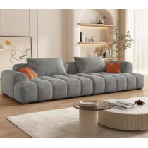 Ripple Furniture Modern Style Design Sense Simple Fabric Soft Modern Wooden Sofa Living Room Furniture, Grey