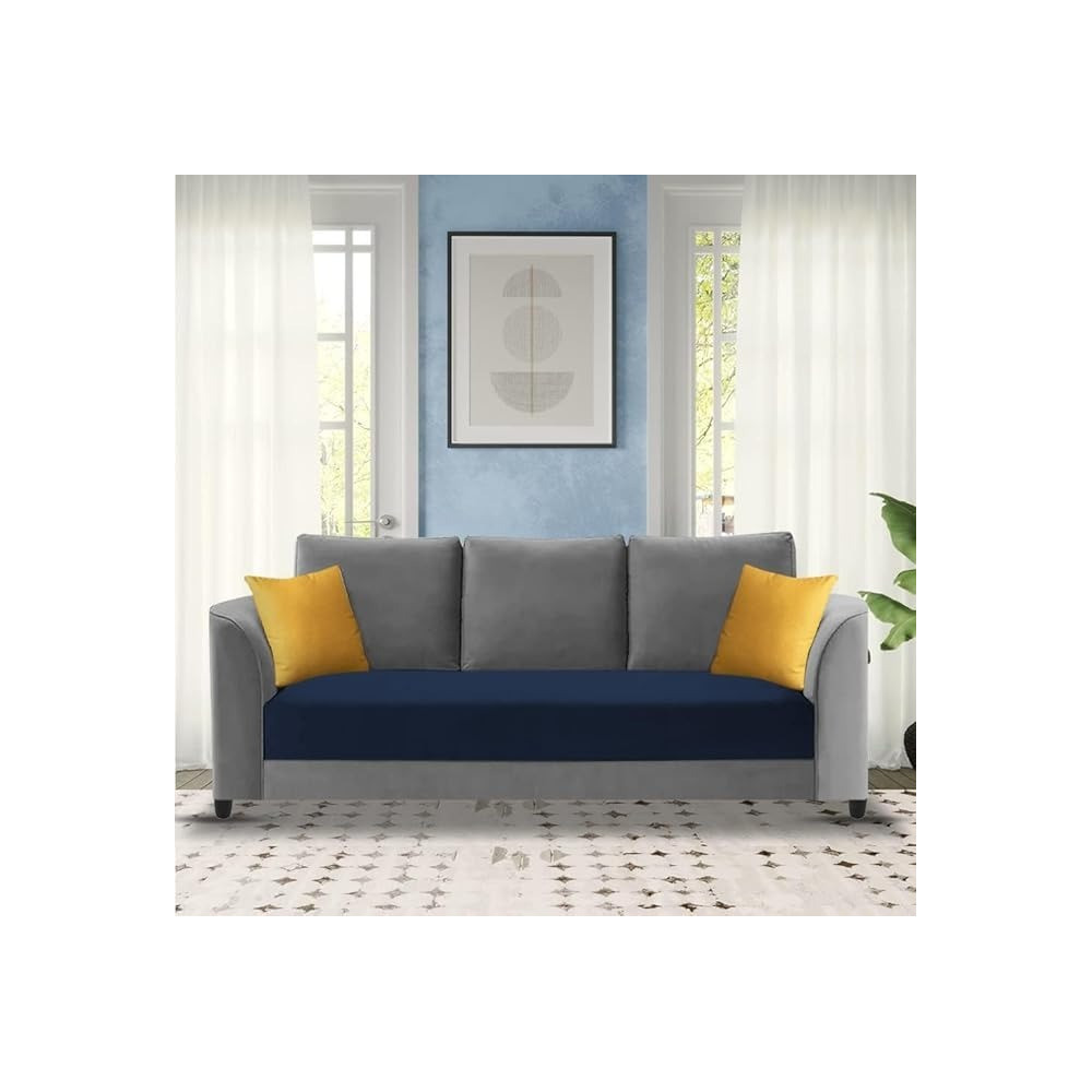 Raj Furniture Modern Elegance 3-Seater Sofa Set, Blue/Grey