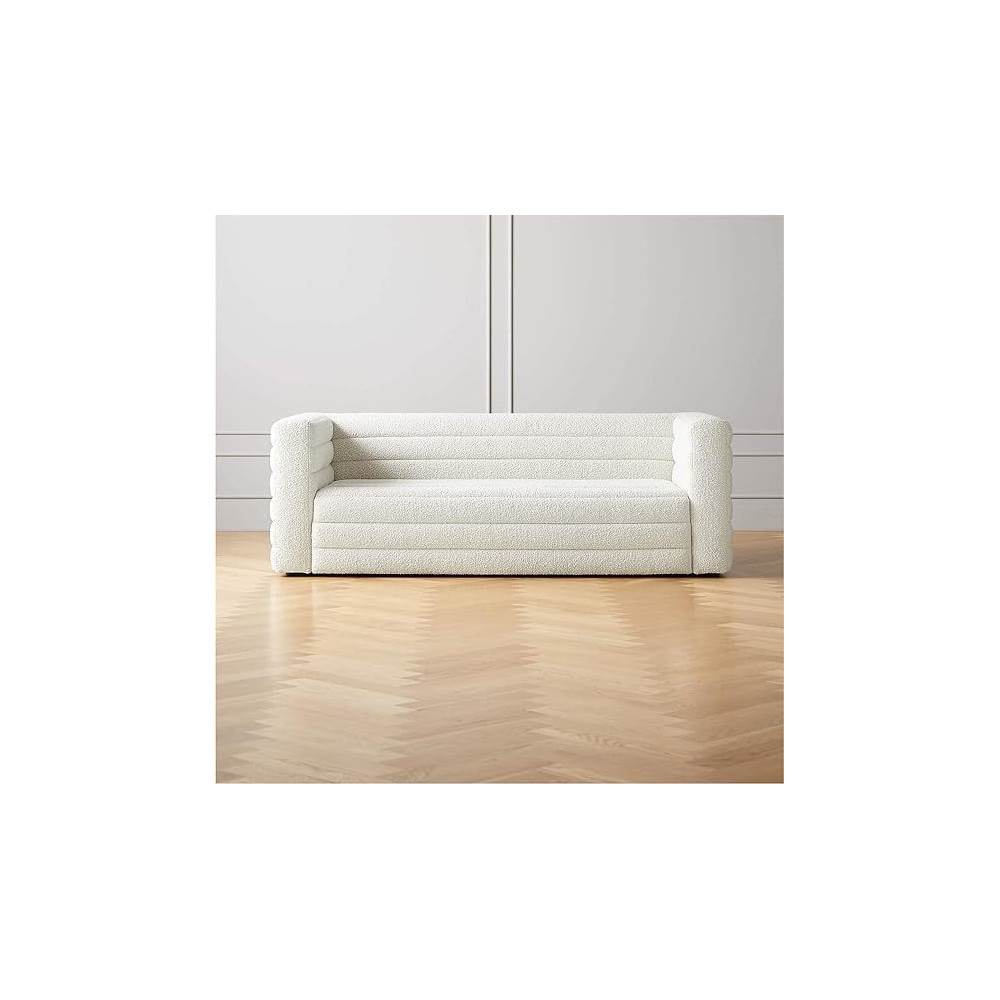 Raj Furniture Luxury Look European Style Living Room Sofa Set Furniture Design Modern Boucle Fabric 3 Seater Sofa White Boucle Fabric Sofa For Living Room Gulf Line Accent Sofa, White