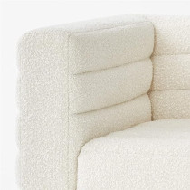 Raj Furniture Luxury Look European Style Living Room Sofa Set Furniture Design Modern Boucle Fabric 3 Seater Sofa White Boucle Fabric Sofa For Living Room Gulf Line Accent Sofa, White