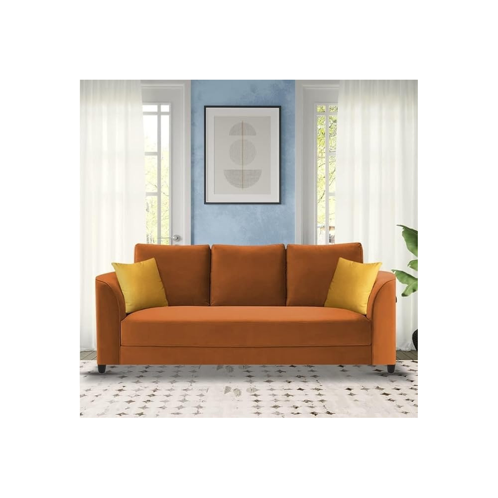 Raj Furniture Modern Elegance 3-Seater Sofa Set, Orange