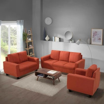 Raj Furniture Modern Fabric Sofa 6 Seater, Orange