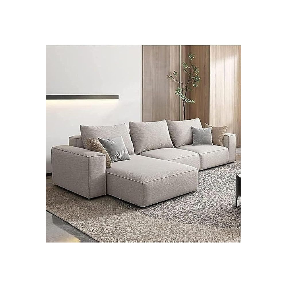 Ripple Furniture Modern Modular L-Shape Sofa, Pink