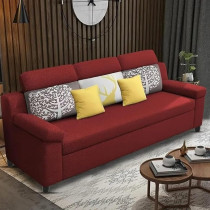 Raj Furniture Luxury 3 Seater Sofa For Living Room In Premium Fabric, Maroon