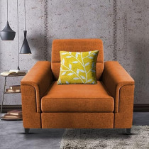 Raj Furniture Single Seater Sofa For Living Room, Orange