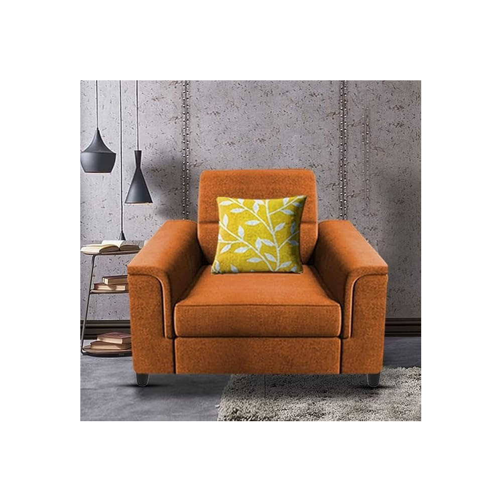 Raj Furniture Single Seater Sofa For Living Room, Orange